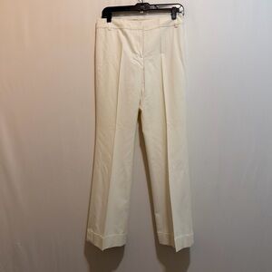 Ann Taylor Cream Straight-Leg Dress Pants